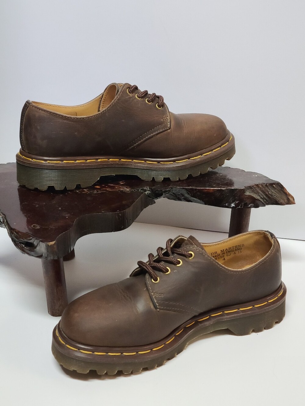 Vintage Dr Martens 1561 Brown Oxford Shoes Made in England